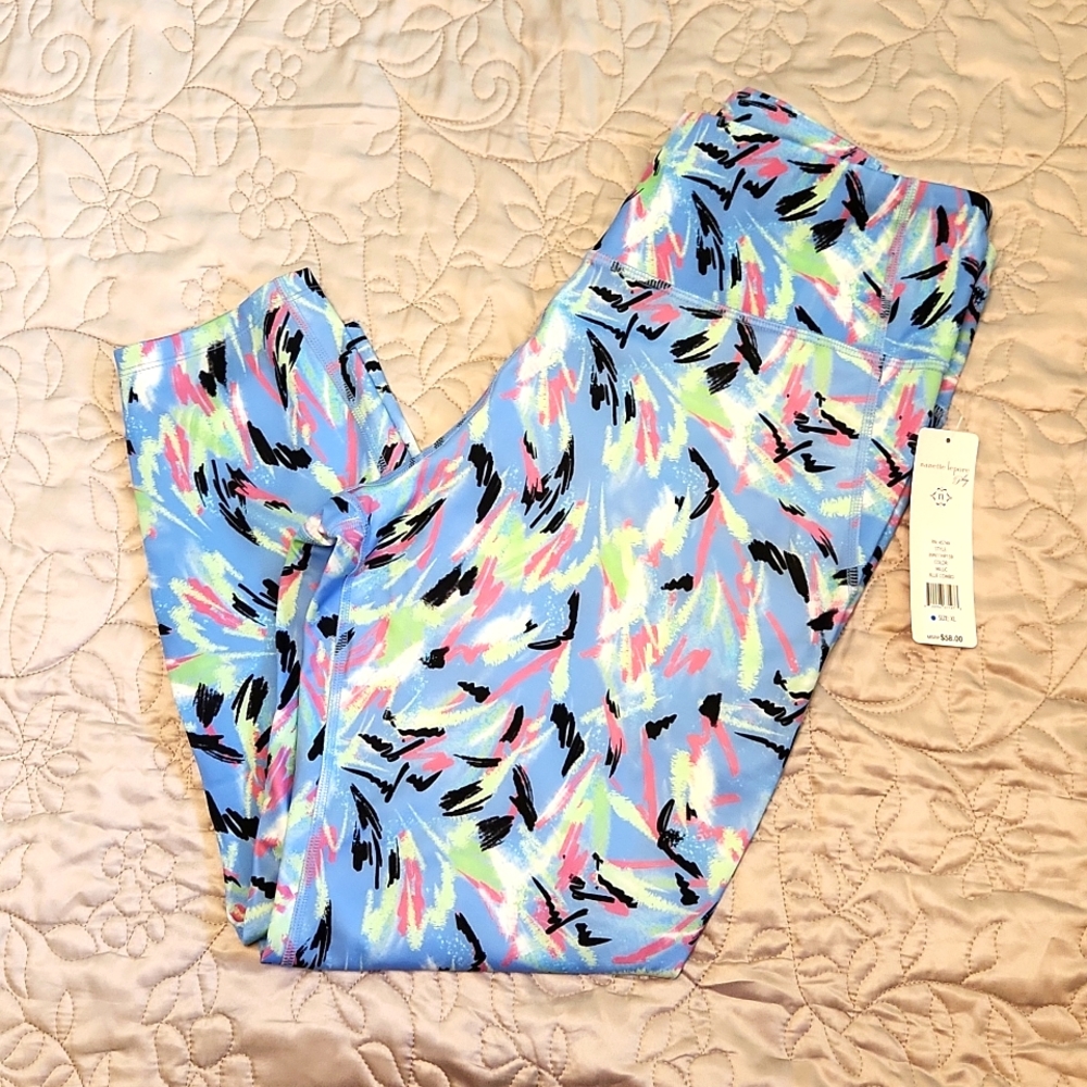 Nanette Lepore Womens Printed Fitness Workout Athletic Leggings Size XL - Picture 1 of 7